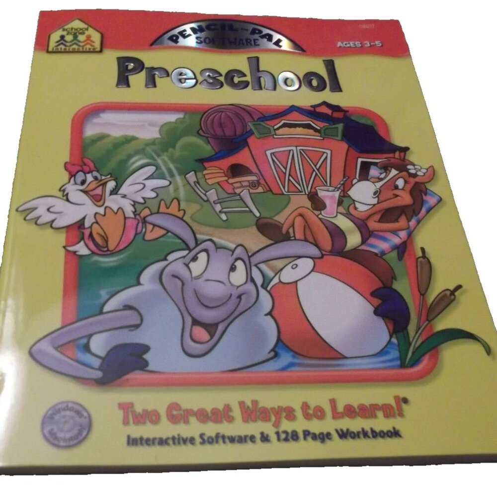 School Zone Preschool Workbook Interactive Pencil-Pal Software Ages 3-5 ABC